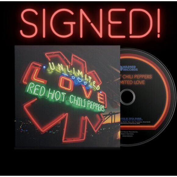 Red Hot Chili Peppers Unlimited Love CD AUTOGRAPHED ART CARD SIGNED SEALED NEW - Picture 1 of 4